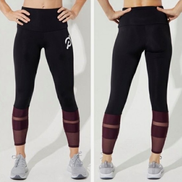 Onzie Pants - ONZIE x Peloton womens high rise cycling workout leggings pants black mesh S